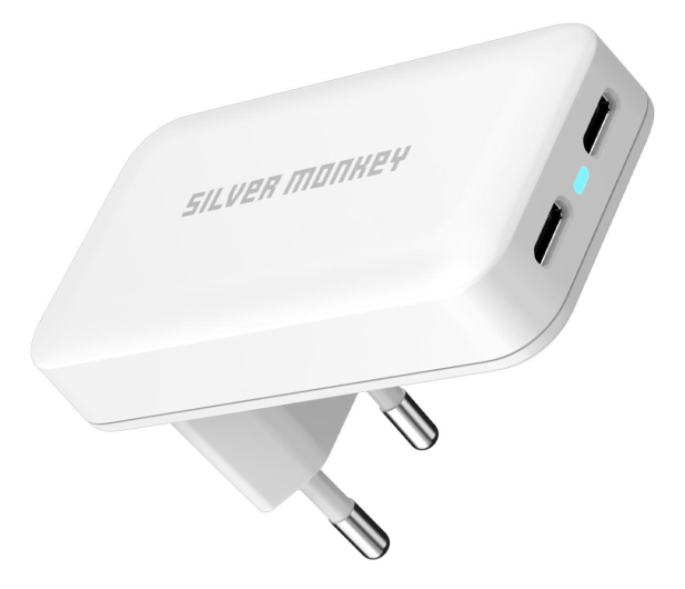 Silver Monkey Płaska ładowarka GaN 45W 2x USB-C - 1276292 - zdjęcie 2